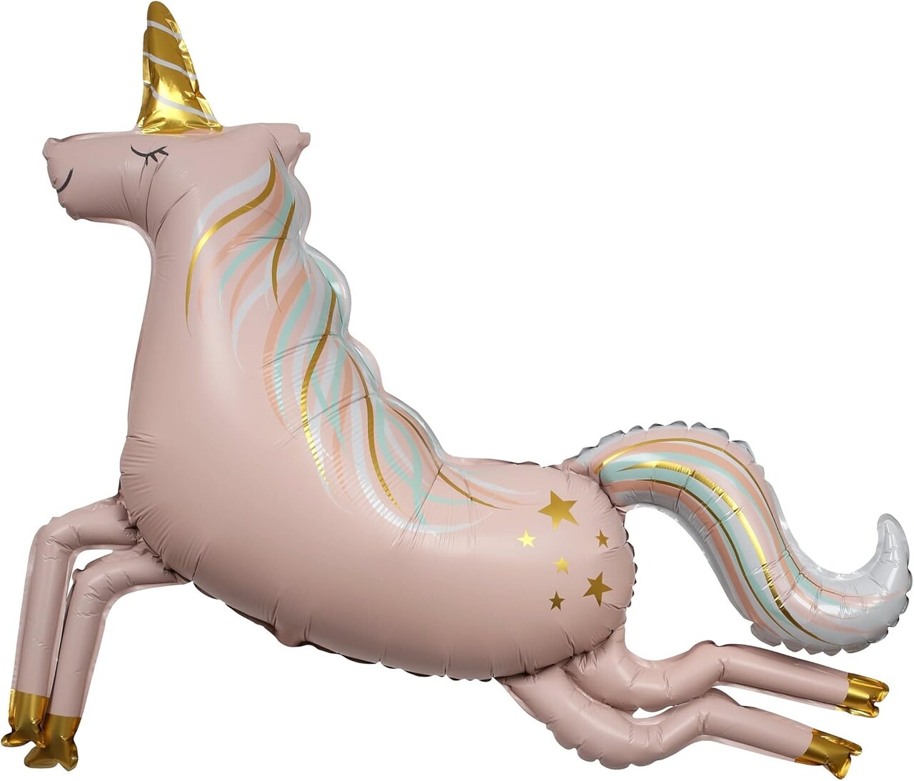 Magical Unicorn Foil Balloon (Pack of 1) - XL Pastel Rainbow Unicorn Party Decoration with Gold Foil Accents, Birthday Balloon for Kids